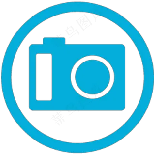 蓝色照相机图标