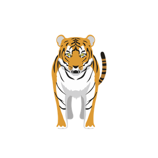 卡通小老虎PNG免抠插画素材可爱动物老虎插画贴图PNG免抠设计素材