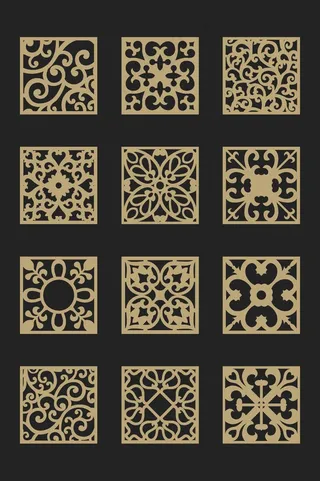 中式古典纹样免抠传统装饰花纹素材