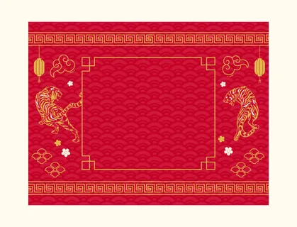 2022虎年新年春节元旦促销标签网页登录页BANNER海报AI矢量素材