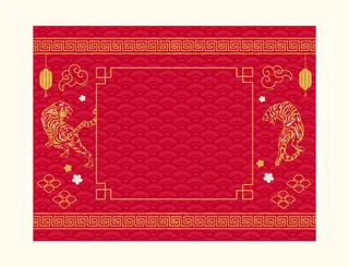 2022虎年新年春节元旦促销标签网页登录页BANNER海报AI矢量素材