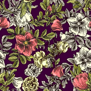 花卉唯美手绘花朵面料纹理手机壳布料面料印花服装矢量图案素材