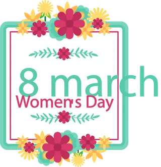 38妇女节三八女神女王粉色花朵玫瑰艺术字设计png免抠ps素材