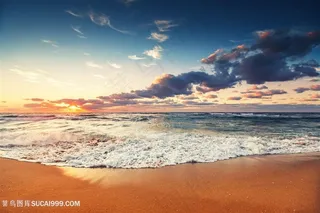 高清唯美沙滩海浪风景图片