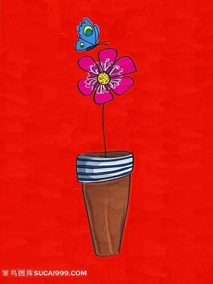 卡通花盆装饰画