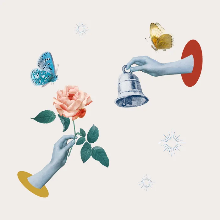 插画花卉图案彩色花卉花艺手捧花
