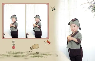 儿童工笔画PSD模板童趣-001