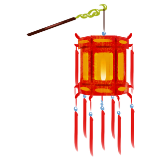 卡通手绘灯笼中秋节元宵节花灯新年海报元素PNG免扣PS素材