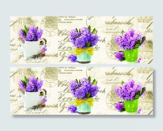 三联欧式花瓶紫色装饰画