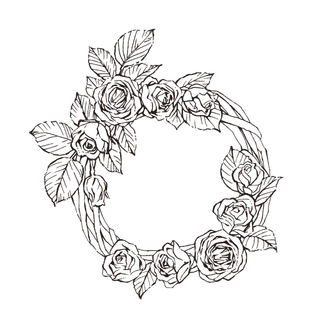 线条草本花卉手绘植物-玫瑰花9