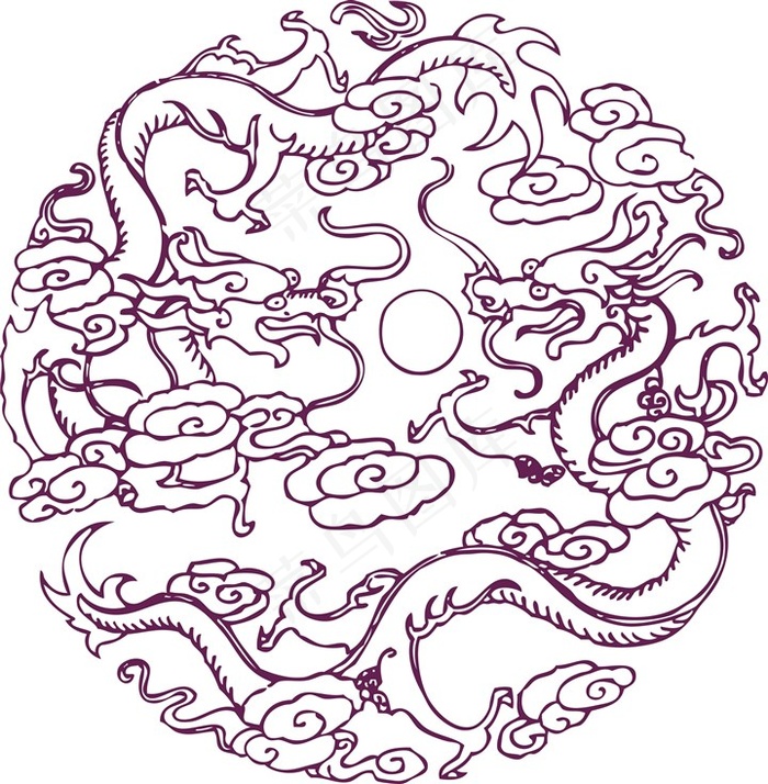 传统卡通艺术龙图片