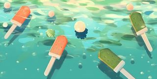 夏日冰棍清凉背景