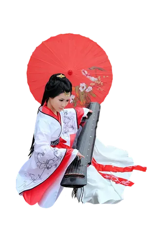 09 (8)免抠元素 免抠摄影 美女 人物 服装 古风 演奏