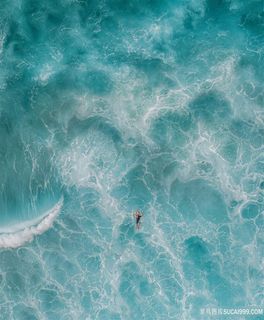 在海洋上游泳的人