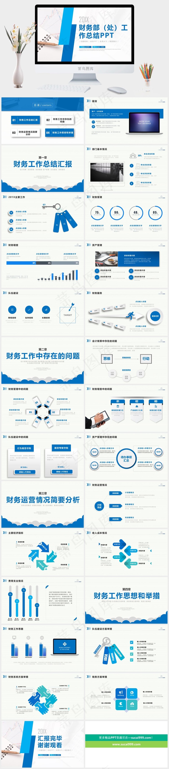 财务部工作总结计划PPT模板