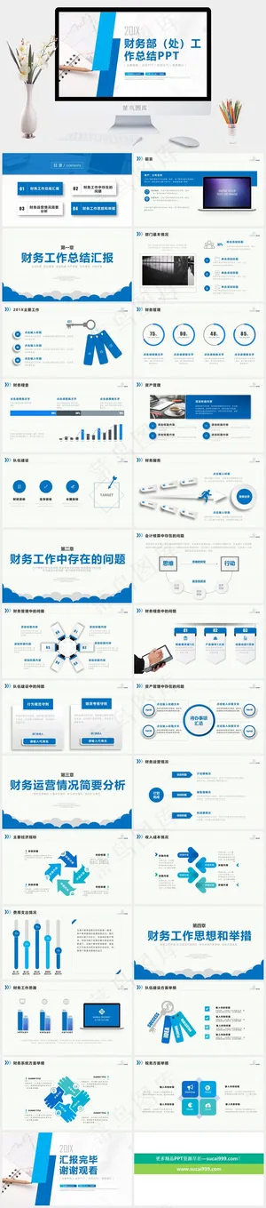财务部工作总结计划PPT模板预览图