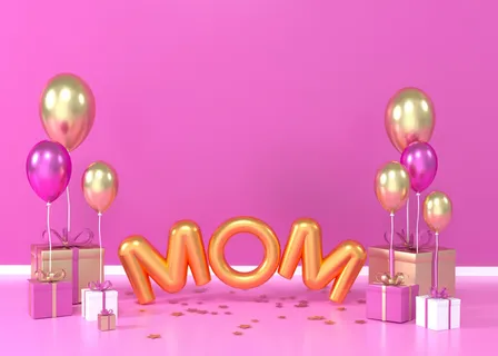粉色气球母亲节素材