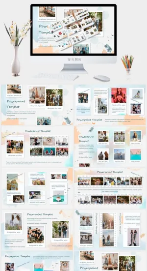温暖浪漫的人物影集相册ppt模板预览图