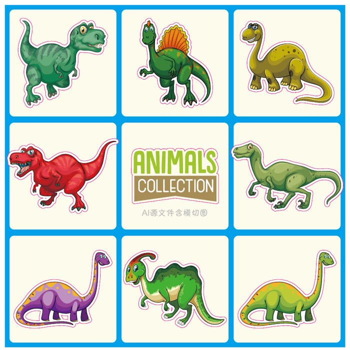 卡通动物不干胶标签贴纸