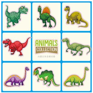 卡通动物不干胶标签贴纸