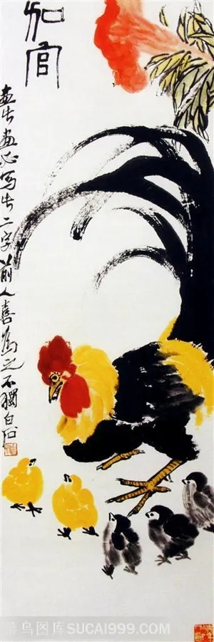 国画名家作品-齐白石的加官