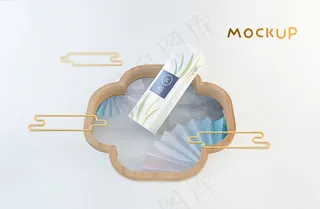 中国风唯美国潮风中式包装智能贴图样机