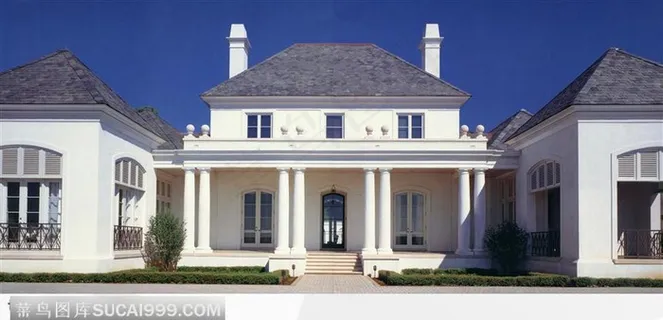 白色别墅远景