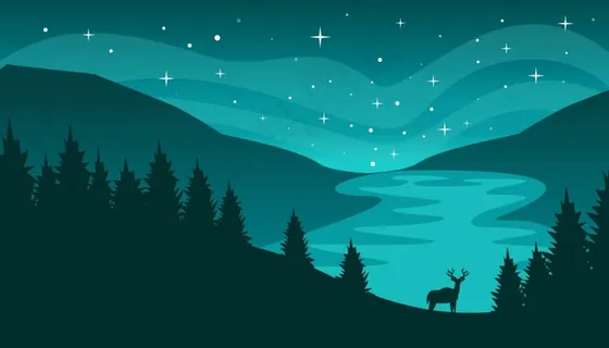 孤单寂静又不失优雅的世界-星空-插画 孤单寂静又不失优雅的世界-星空-插画
