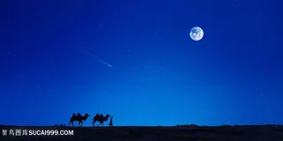 夜空中的月亮风景图片