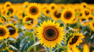 向日葵向阳鲜花摄影图