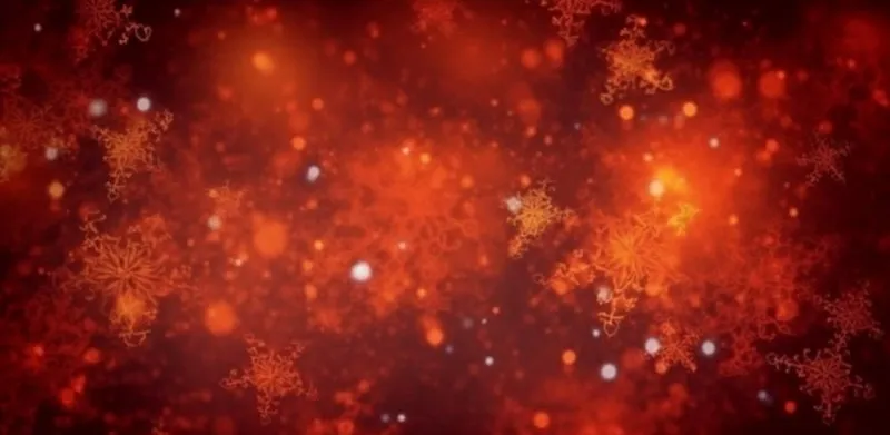 红色闪光粒子雪花光晕灯光喜庆摄影背景图(1568x768)