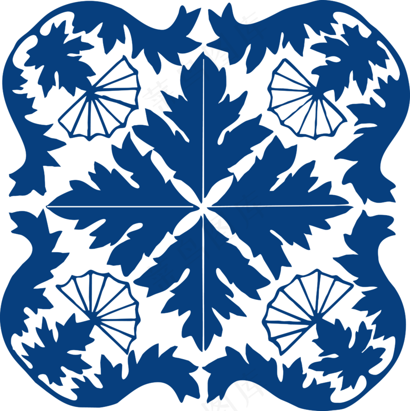 古代青花瓷图案花纹中国风图案祥云纹理传统图腾PNG免扣素材