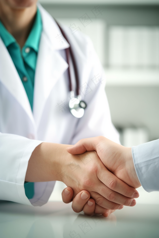 医生合作交流握手摄影图