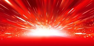 红色喜庆线条曲线科技风粒子流光特效红色展板背景