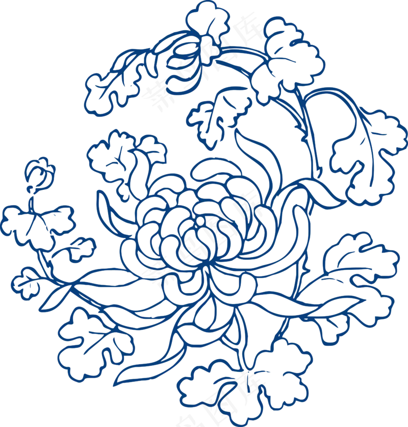古代青花瓷图案花纹中国风图案祥云纹理传统图腾矢量AI设计免扣素材