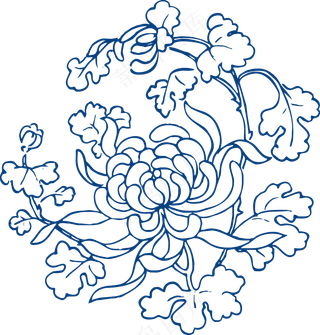 古代青花瓷图案花纹中国风图案祥云纹理传统图腾矢量AI设计免扣素材