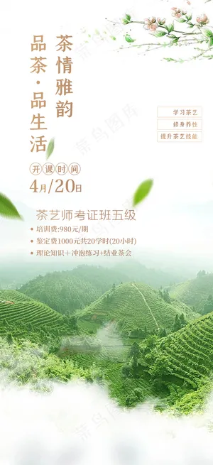 绿色茶叶简介活动海报