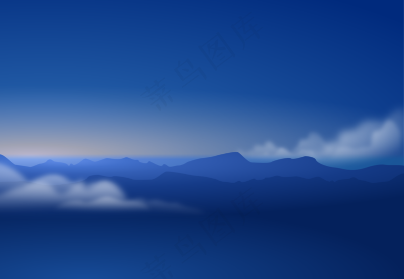 蓝色远山大气背景