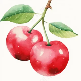 樱桃水果手绘插画插图元素免抠 樱桃水果手绘插画插图元素免抠