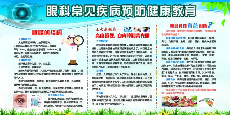 眼科健康教育宣传栏psd模版下载
