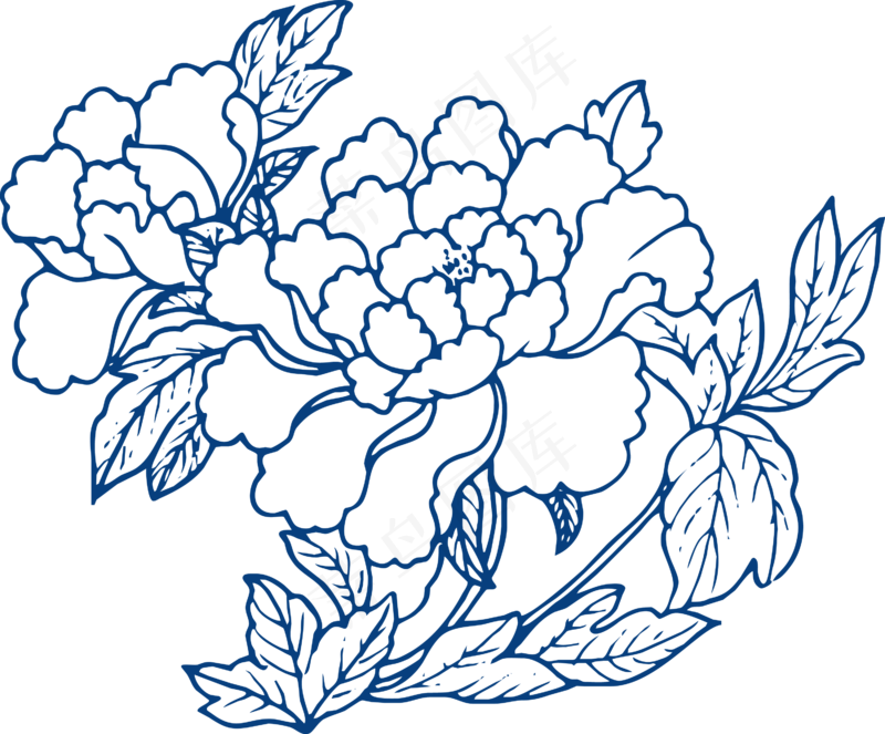 古代青花瓷图案花纹中国风图案祥云纹理传统图腾矢量AI设计PNG免扣素材