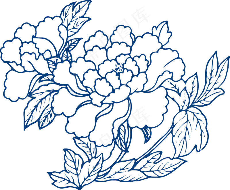 古代青花瓷图案花纹中国风图案祥云纹理传统图腾矢量AI设计PNG免扣素材