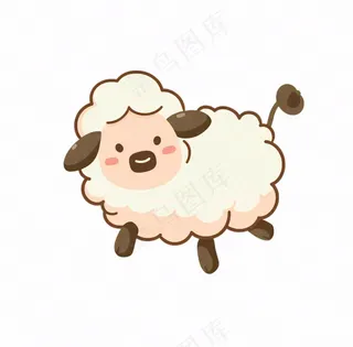 小绵羊动物卡通插画免抠