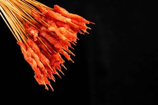 竹签肉烤串美食