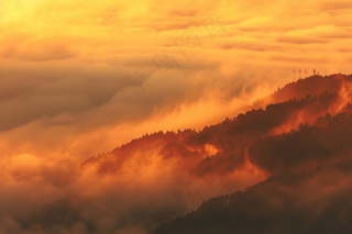 清晨日出朝霞云层摄影图