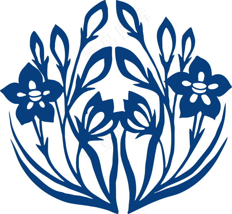 古代青花瓷图案花纹中国风图案祥云纹理传统图腾PNG免扣素材