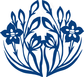 古代青花瓷图案花纹中国风图案祥云纹理传统图腾PNG免扣素材