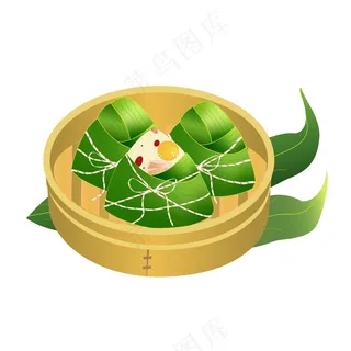 蒸屉插画+端午节美食粽子