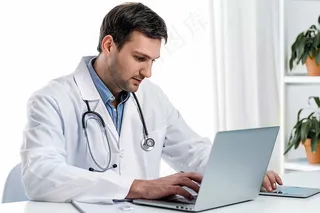 医务人员工作学术研究摄影图