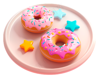 五颜六色的粉红色甜甜圈和白色糖霜